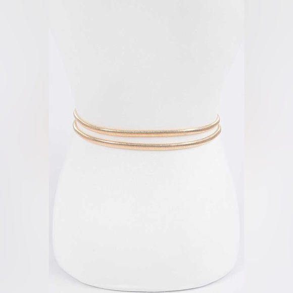 Gold Rhinestone Elastic Waist Corset Statement Belt